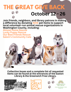 The Great Give Back - Supporting Local Animal Rescue Organizations @ Easton Library