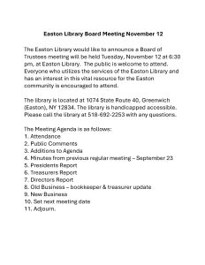 Easton Library Board of Trustees Meeting @ Easton Library