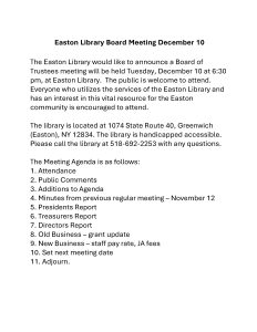 Easton Library Board of Trustees Meeting @ Easton Library