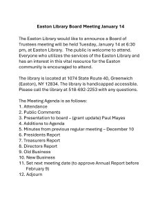 Easton Library Board of Trustees Meeting @ Easton Library