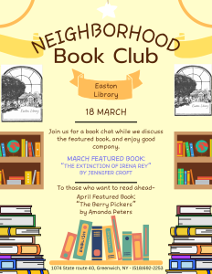 Neighborhood Book Club to meet December 19 @ Easton Library