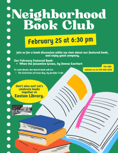 Neighborhood Book Club to meet December 19 @ Easton Library