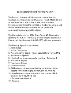 Easton Library Board of Trustees Meeting @ Easton Library